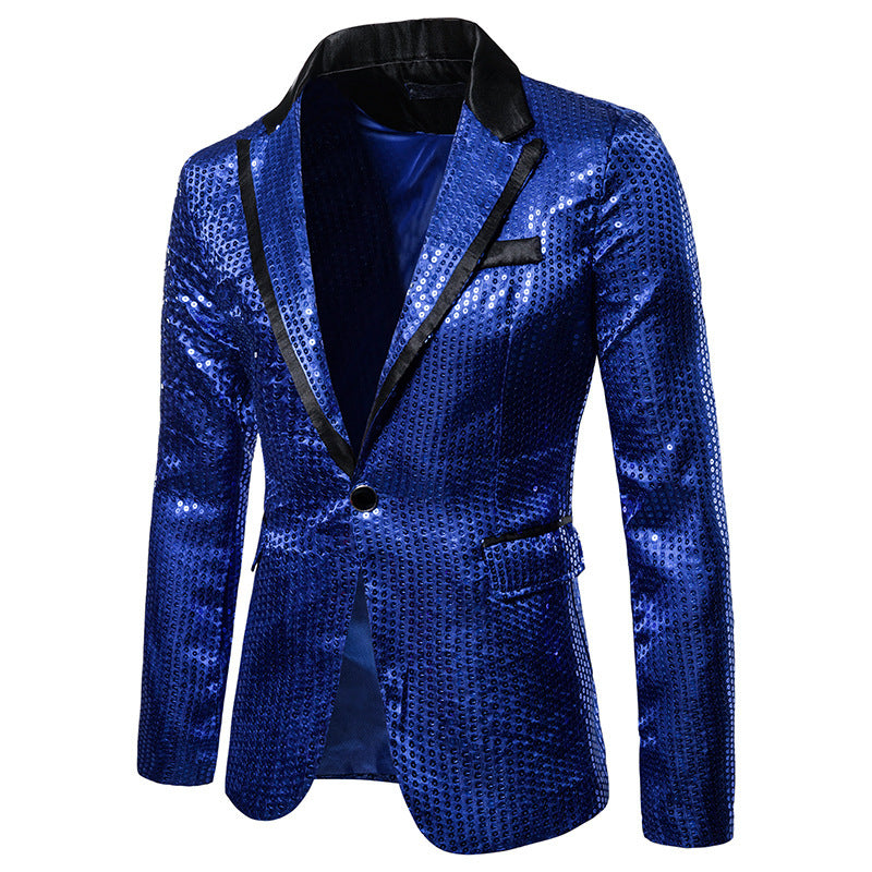 Men's sequined blazer with contrasting lapel and tailored silhouette Mune Fashion