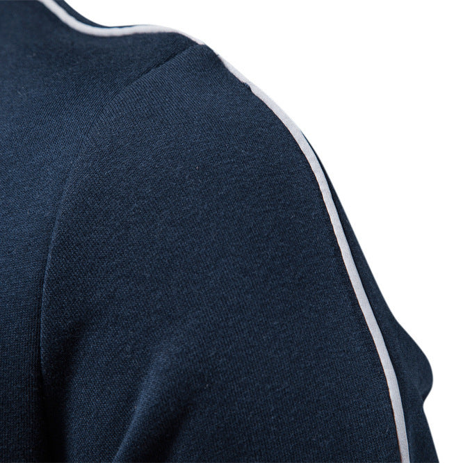 Men's sporty cotton sweatshirt jacket with stand-up collar and kangaroo pockets Mune Fashion