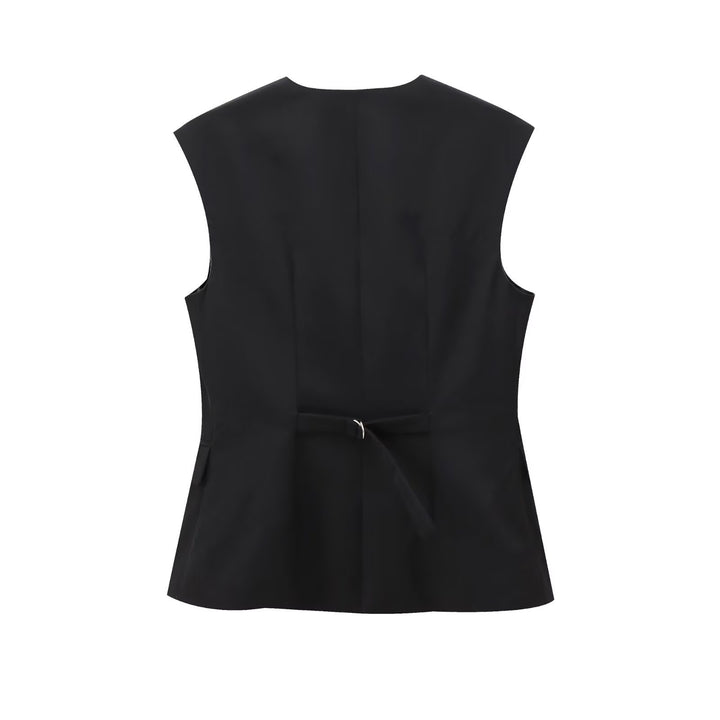 Ladies Elegant High-Waist Trousers with Creases, Straight Wide Leg and Concealed Hook Closure Mune Fashion