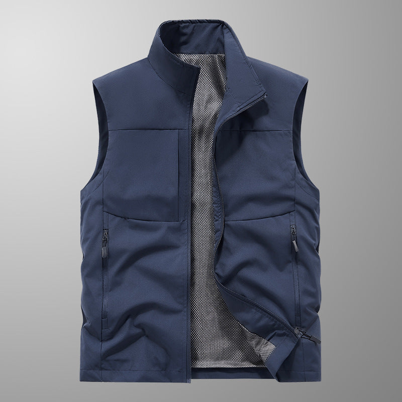 Men's lightweight windproof outdoor vest with breathable mesh lining and concealed zip pockets Mune Fashion