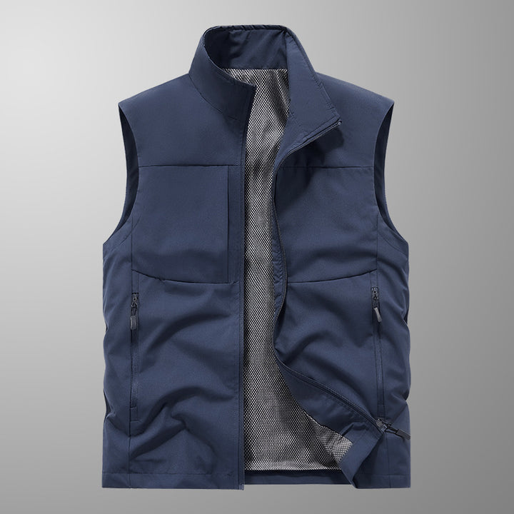 Men's lightweight windproof outdoor vest with breathable mesh lining and concealed zip pockets Mune Fashion