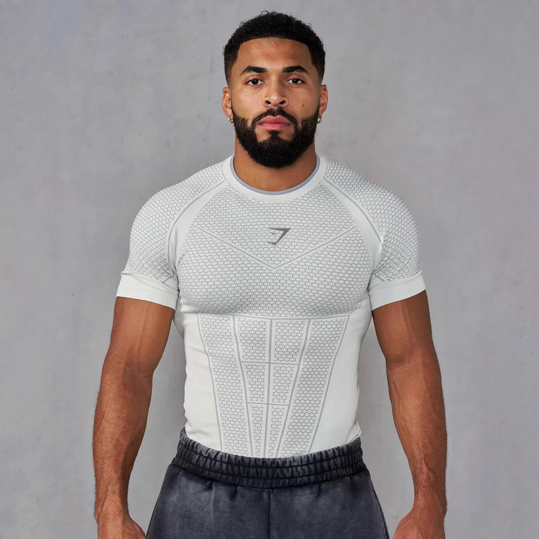 Men's muscle-shaping functional shirt with 3D structure and targeted compression zones Mune Fashion