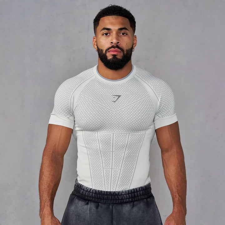 Men's muscle-shaping functional shirt with 3D structure and targeted compression zones Mune Fashion