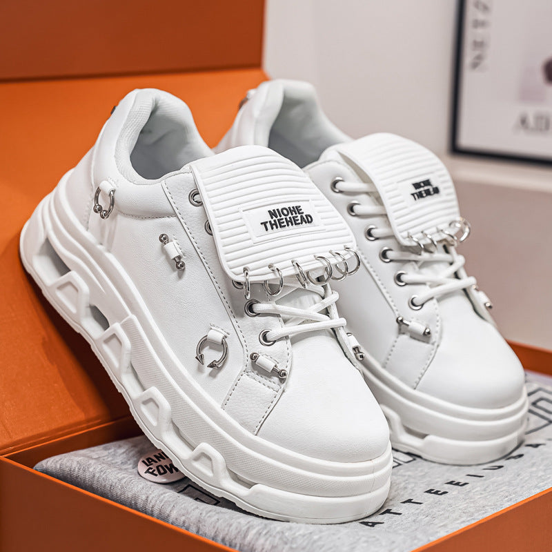 Unisex platform sneaker in punk urban style with metal rings and distinctive profile sole Mune Fashion