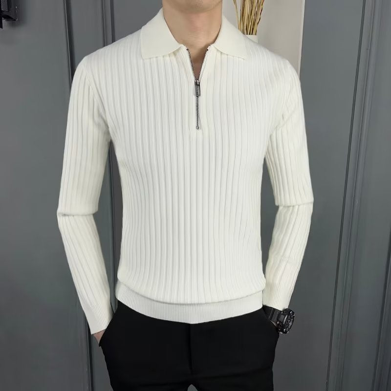 Men's Elegant Knit Sweater with Zipper Mune Fashion