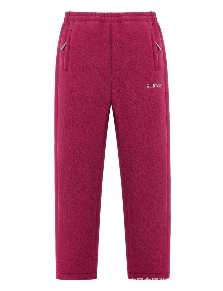 Women Comfortable Thermo-Fleece Jogging Pants with Elastic Waistband and Zipper Pockets Mune Fashion