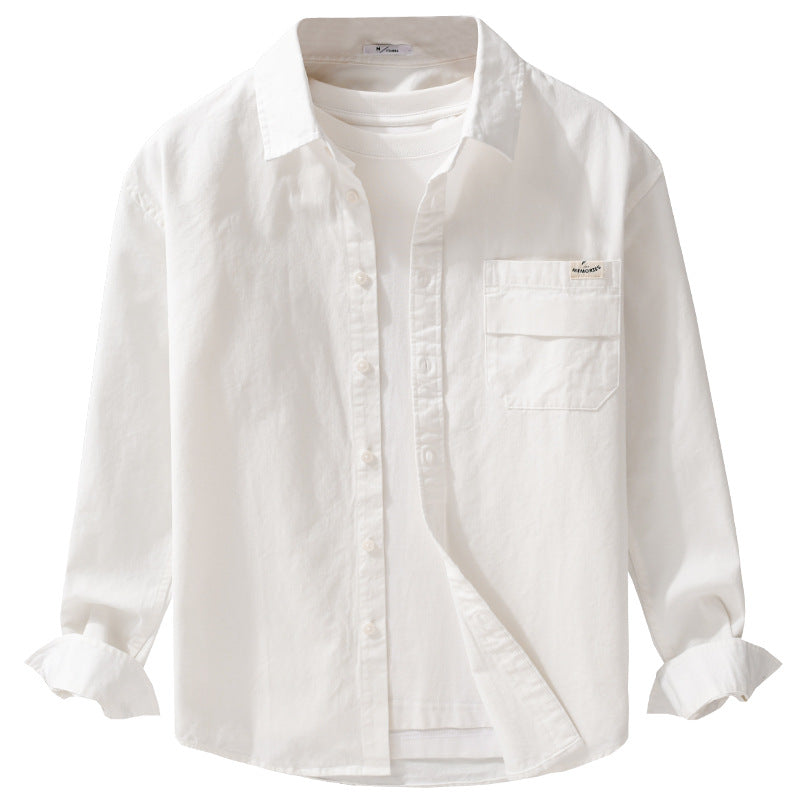 Men's Lightweight Cotton Overshirt with Kent Collar, Chest Pocket and Relaxed Fit Mune Fashion