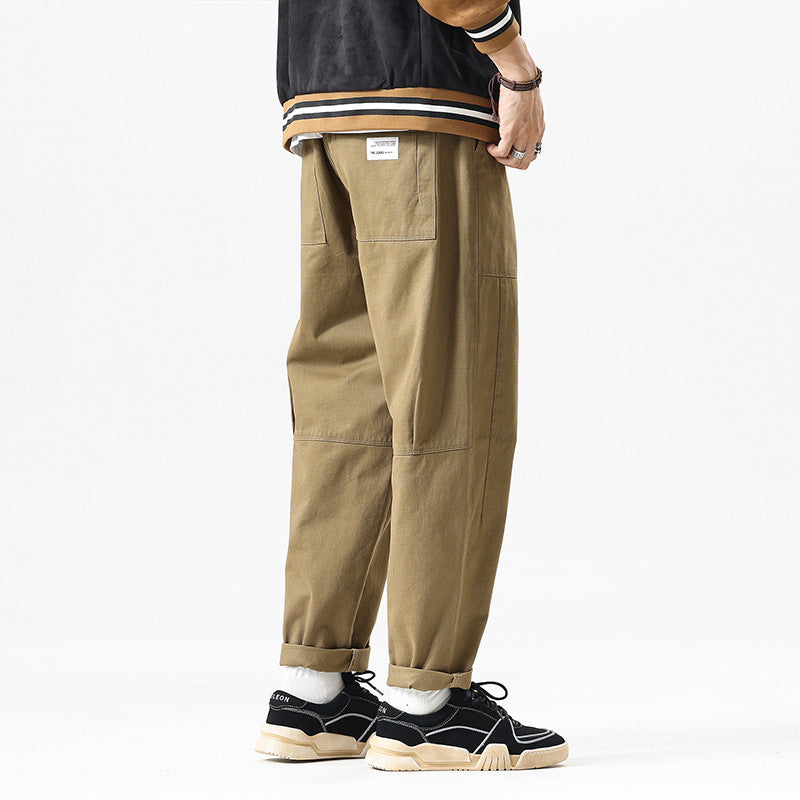 Men's Loose Fit Cargo Jogging Pants with Drawstring, Knee Inserts, and Utility Details Mune Fashion