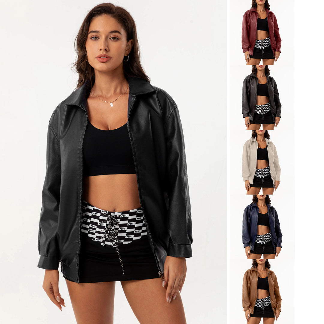 Women nan light satin bomber jacket with zipper and loose fit Mune Fashion