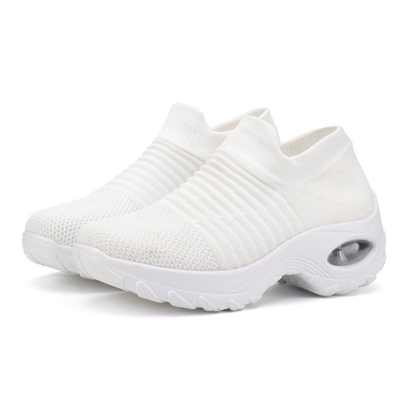 Women’s knitted sock sneaker with visible air chamber and cushioned platform sole Mune Fashion