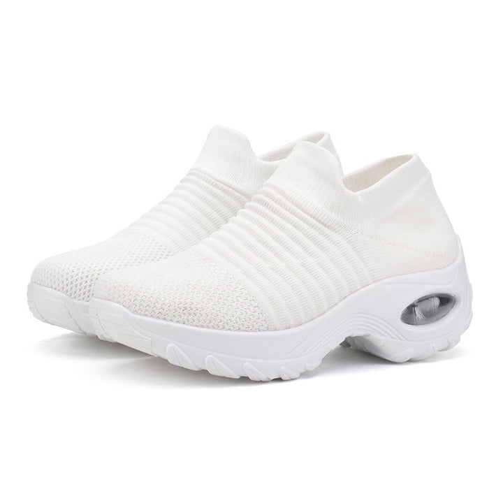 Women’s knitted sock sneaker with visible air chamber and cushioned platform sole Mune Fashion