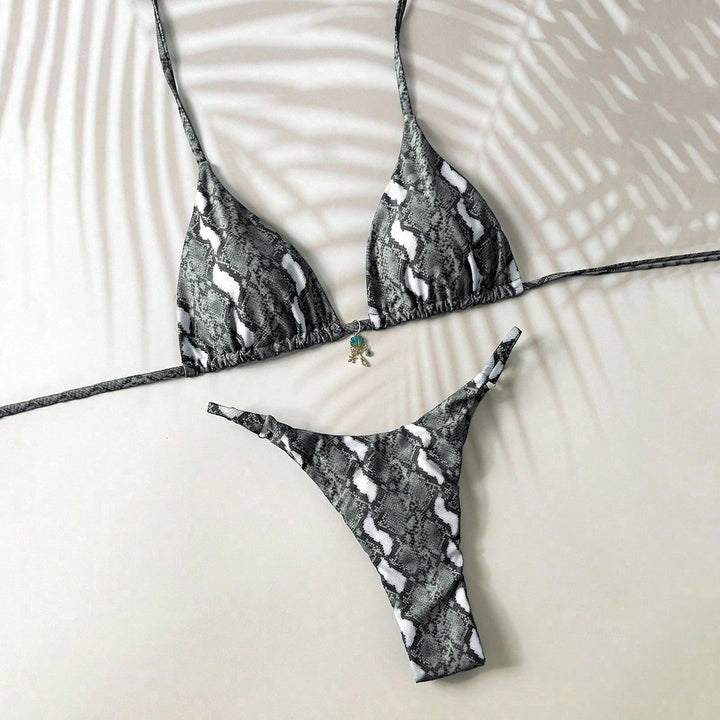 Ladies triangle bikini with snake motif Mune Fashion