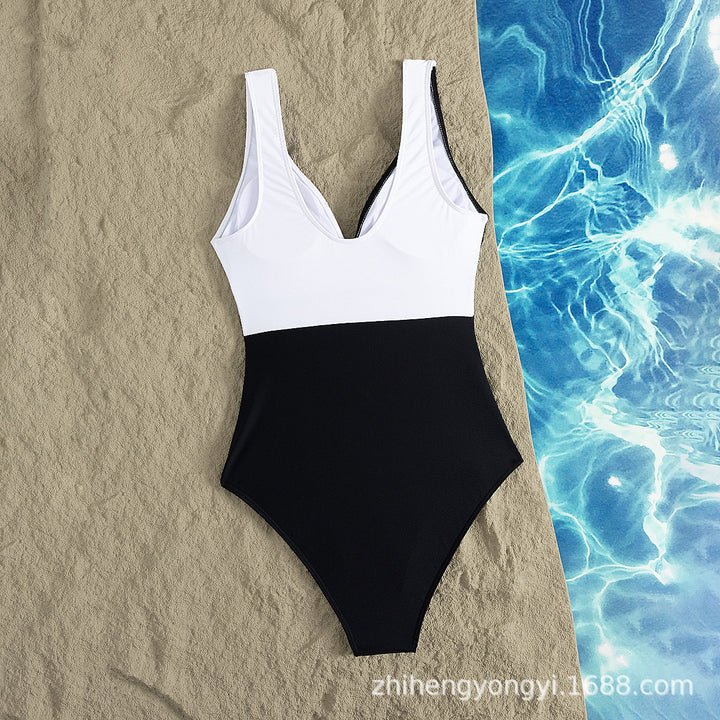 Women's One-Piece Swimsuit with Sophisticated Wrap Design Mune Fashion
