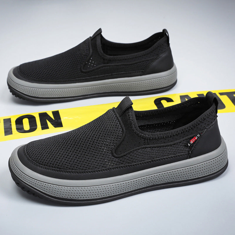 Men's breathable slip-on mesh sneakers with elastic entry and shock-absorbing EVA platform sole Mune Fashion