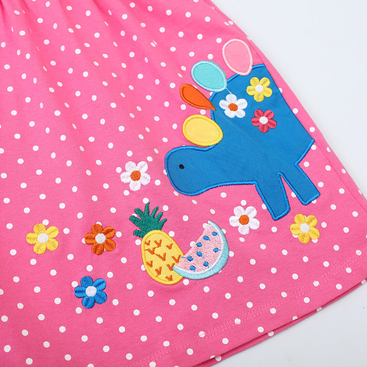 Girls short sleeve dress with colorful print Mune Fashion