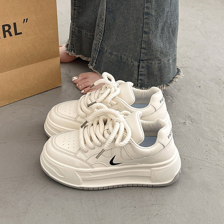 Women's fashionable sneakers with high platform and breathable upper material from Mune Fashion