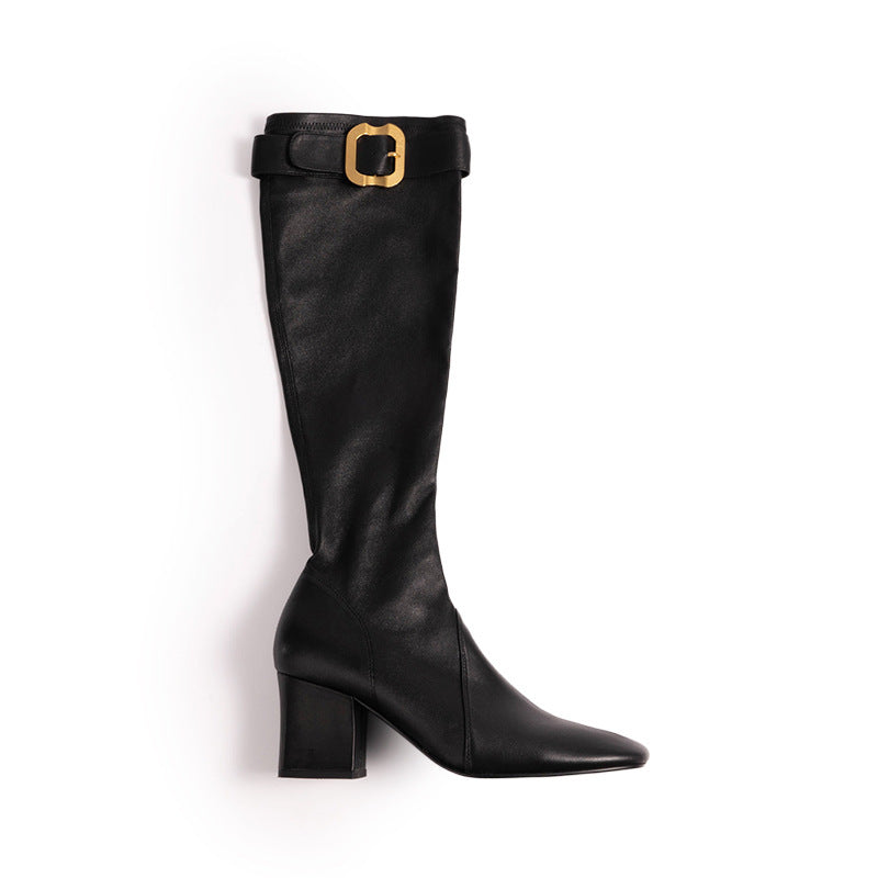 Women's Stretch Ankle Boot with Medium Block Heel Mune Fashion