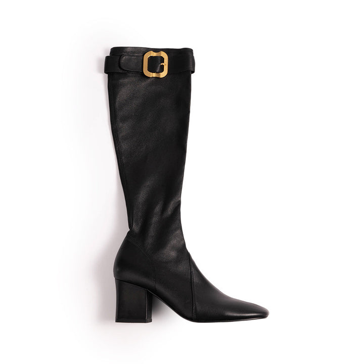 Women's Stretch Ankle Boot with Medium Block Heel Mune Fashion