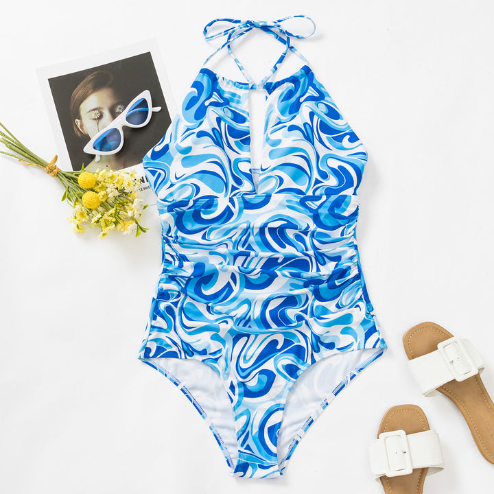 Women High-Quality Swimsuit with Deep V-Neck and Elegant Wrap Look Mune Fashion