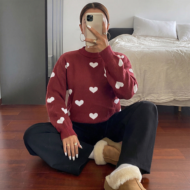 Women's Sweater with Heart Design Mune Fashion