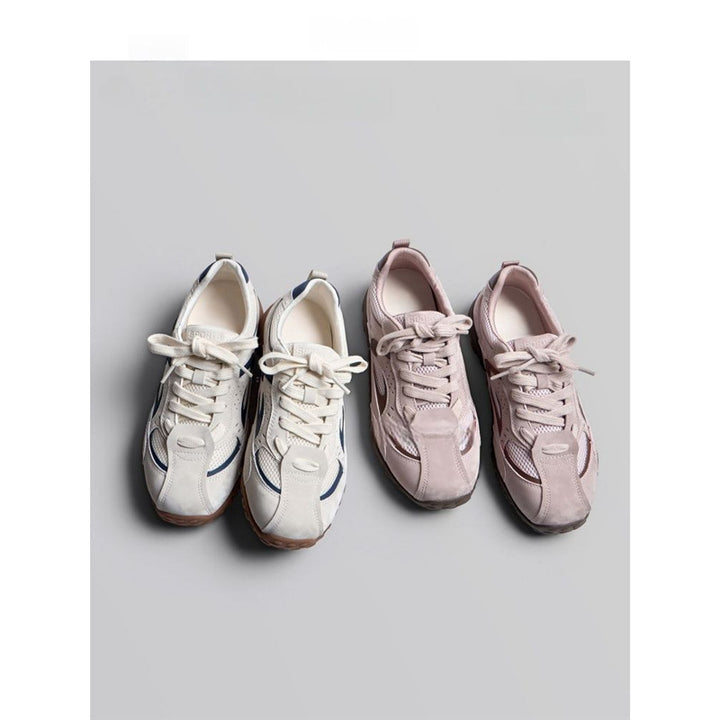 Damen Chunky Retro-Sneaker mit gepolsterter Komfortsohle und profilierter Gummisohle Mune Fashion