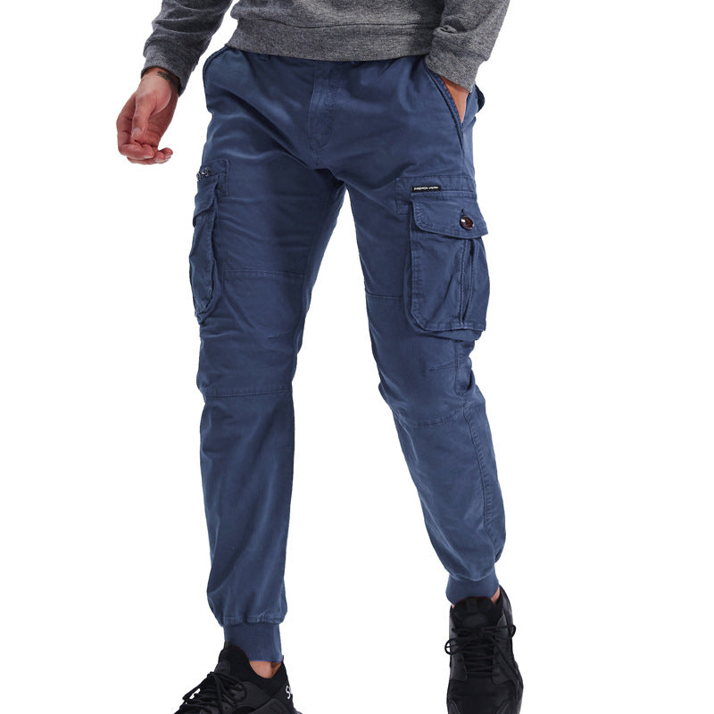 Men's Cargo Jogging Pants with Multifunctional Pockets, Elastic Cuffs and Tapered Fit Mune Fashion