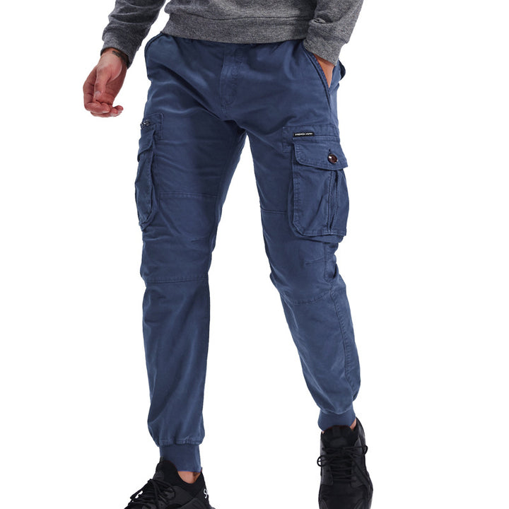 Men's Cargo Jogging Pants with Multifunctional Pockets, Elastic Cuffs and Tapered Fit Mune Fashion