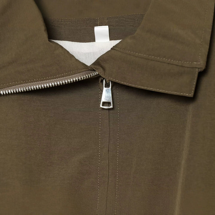 Women Cropped Boxy-Utility-Jacket with Zipper and Drawstring Hem Mune Fashion