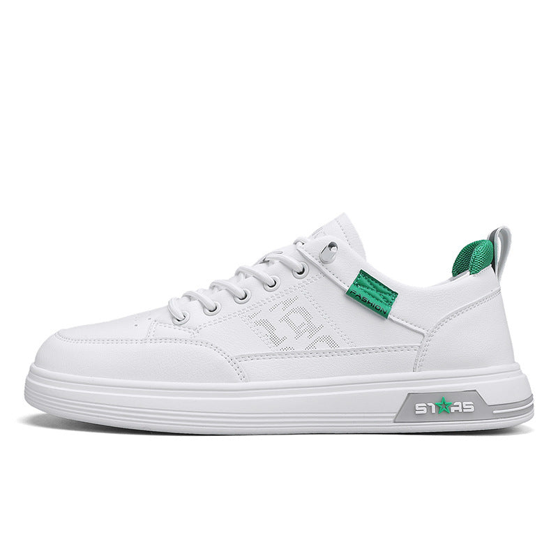 Men's minimalist faux leather sneakers with ventilated toe perforation and padded heel loop Mune Fashion