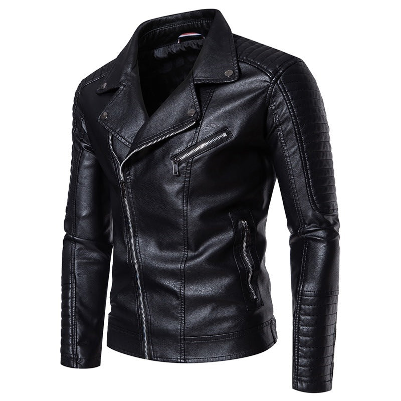 Men's Stylish Faux Leather Biker Jacket Mune Fashion