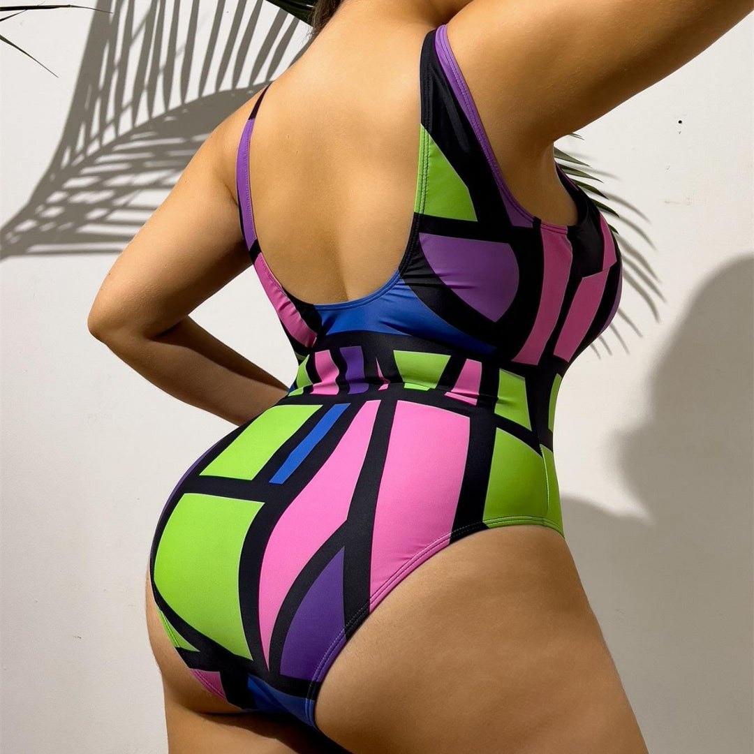 Women's one-piece swimsuit with geometric design Mune Fashion