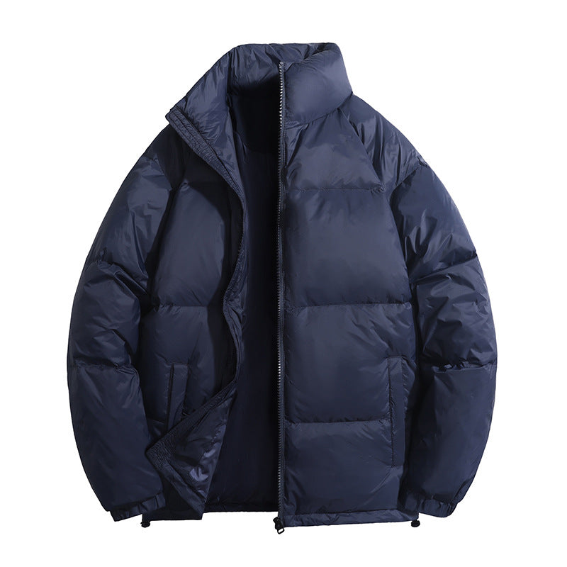 Men's insulated quilted thermo puffer jacket with stand-up collar and drawstring hem Mune Fashion