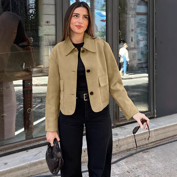 Ladies short-cut suede jacket