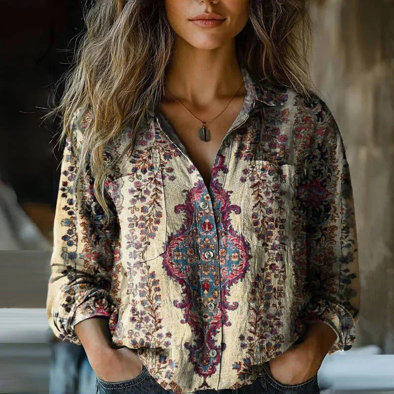 Ladies Stylish Blouse with Paisley Pattern Mune Fashion