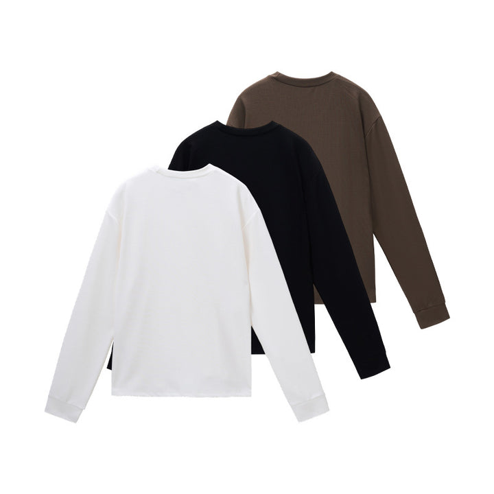 Men's long-sleeve shirt made of fine rib structure with round neckline Mune Fashion