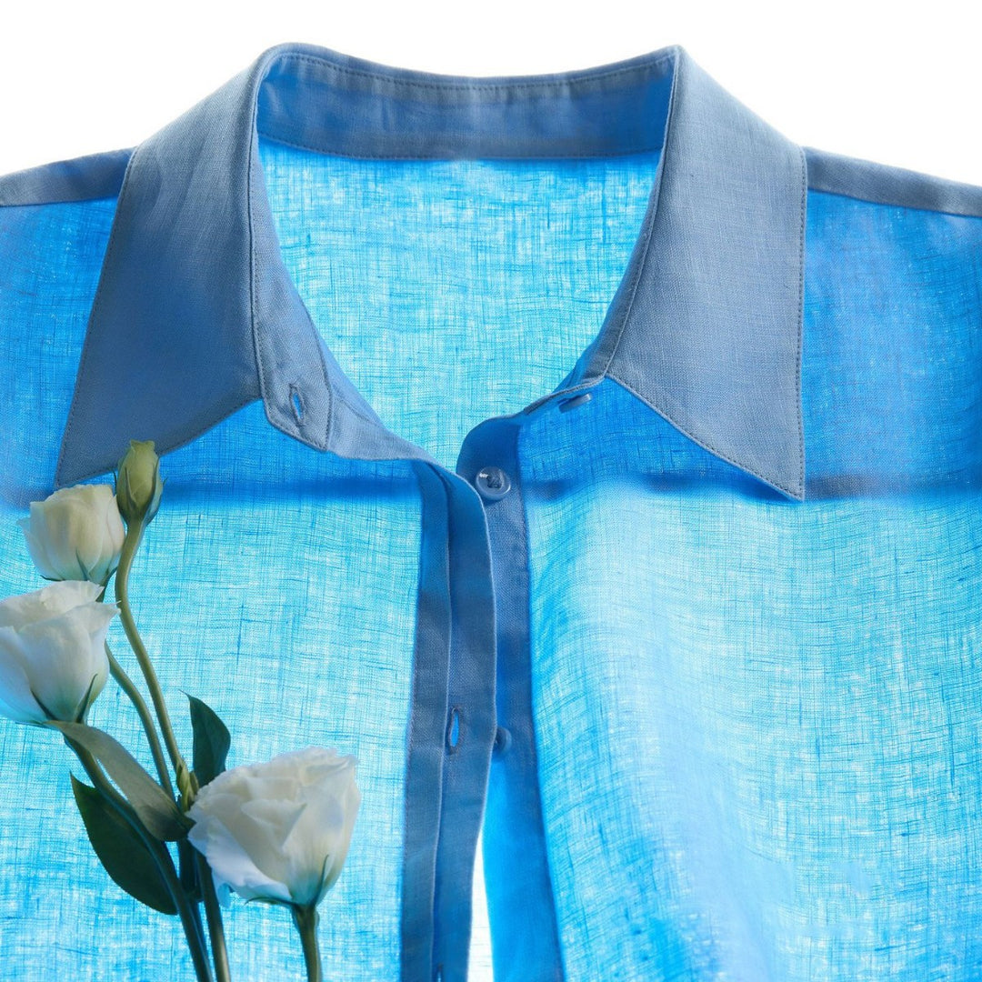 Ladies Airy Linen Blouse Mune Fashion