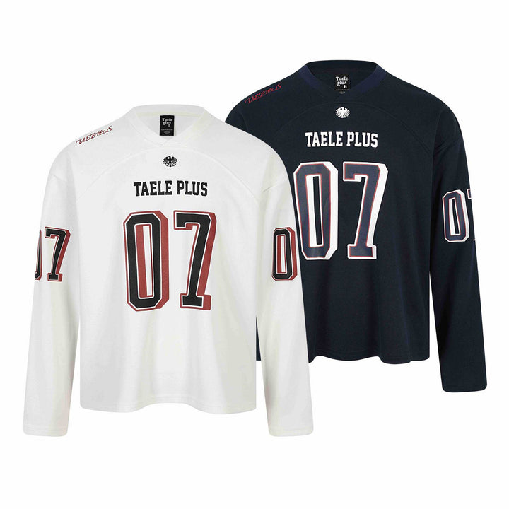 Unisex Sporty Oversized Hockey Jersey with Mesh Structure, Number Print and V Notch Collar Mune Fashion