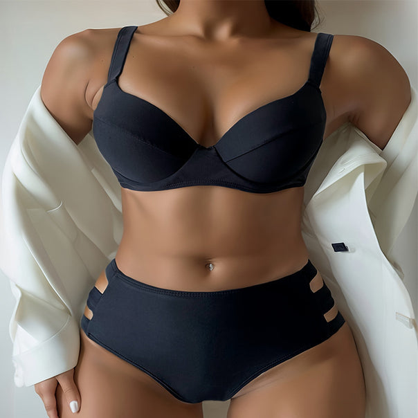 Women's High-Waisted Bikini with Padded Top and Side Cut-Outs Mune Fashion