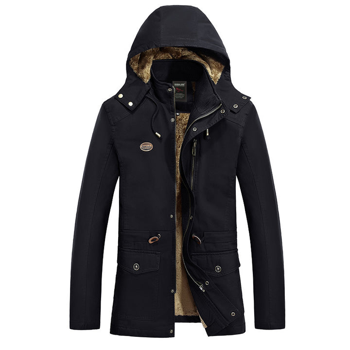 Men's parka with teddy lining in hood, utility pockets and drawstring Mune Fashion