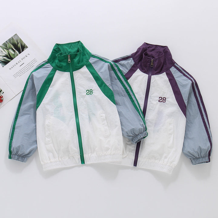 Women's sporty retro windbreaker with stand-up collar and raglan sleeves Mune Fashion
