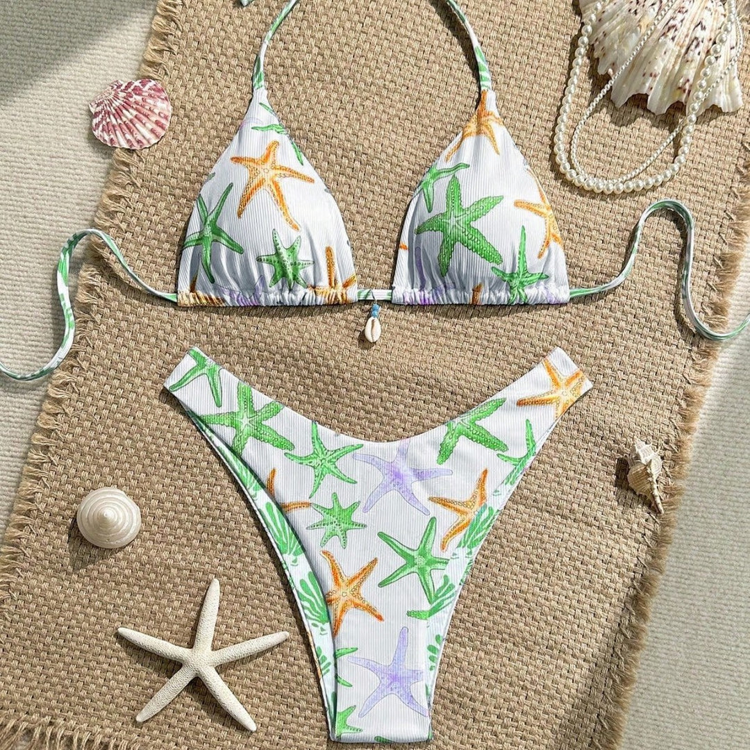 Women's triangle bikini with maritime star pattern Mune Fashion