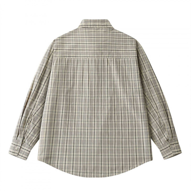 Unisex Lockered Boxy Check Overshirt made of lightweight cotton blend with back yoke and gathered detail Mune Fashion