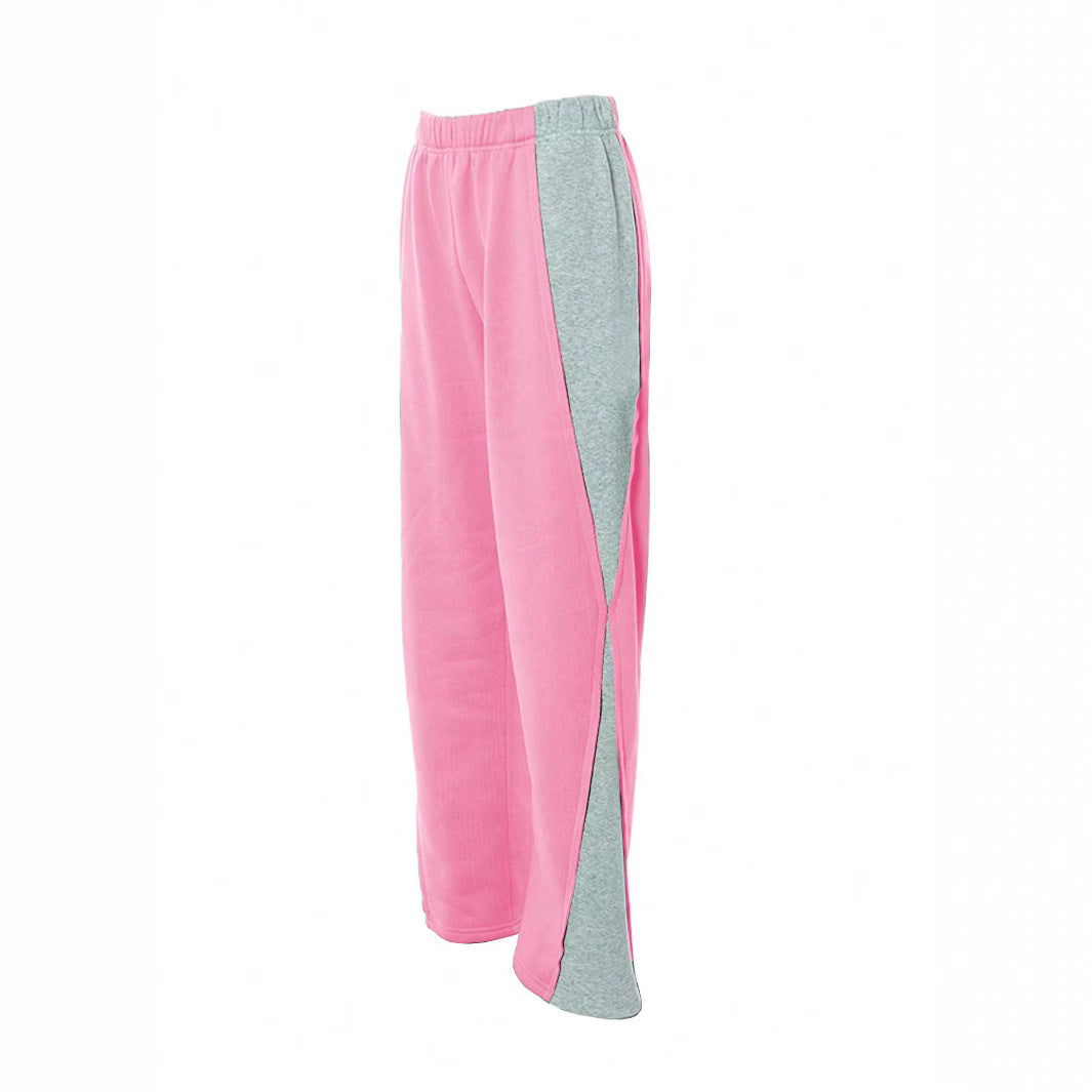 Women's Sporty Jogging Pants with Side Slit and Contrast Insert Mune Fashion