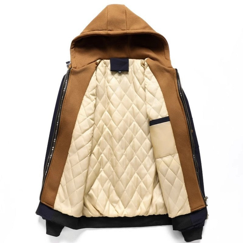 Men's Layered Transition Jacket with Hood, Quilted Inner Placket and Utility Arm Pocket Mune Fashion