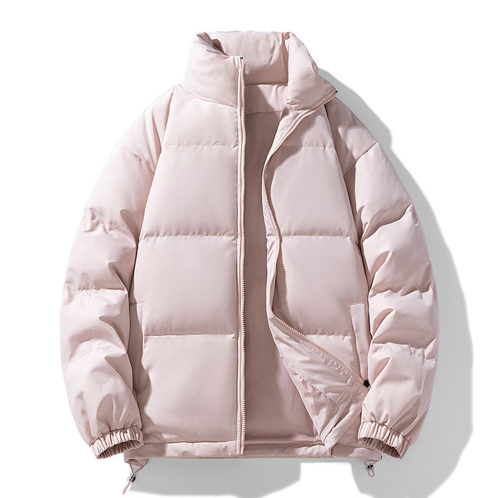 Men's Padded Puffer Jacket with High Stand Collar, Windproof Outer Layer and Adjustable Drawstring Hem Mune Fashion