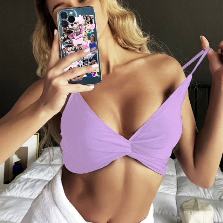 Women's Push-Up Bikini Top with Playful Wrap Detail Mune Fashion