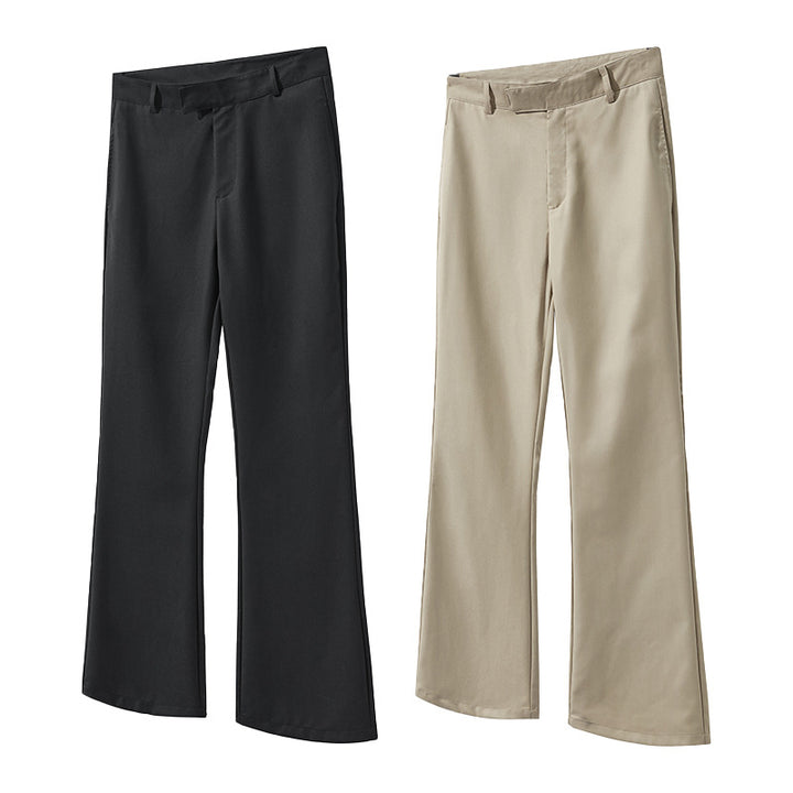 Men's straight-cut chino pants with a high waist and slight flare Mune Fashion