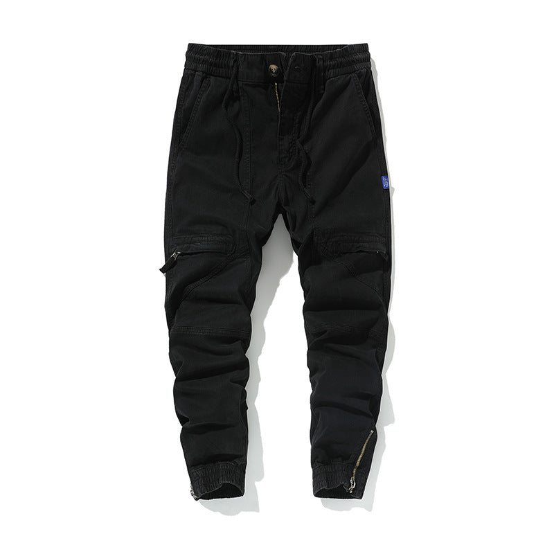 Herren Funktionale Cargo-Joggerhose mit Knieabnähern, Reißverschluss-Knöchel und Elastikbund Mune Fashion