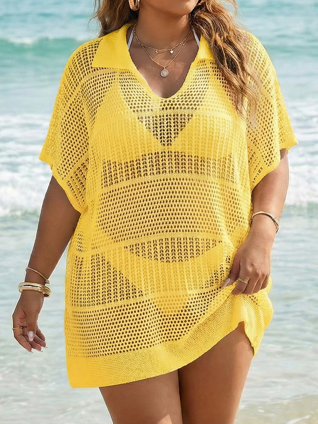 Ladies transparent crochet beach dress Mune Fashion