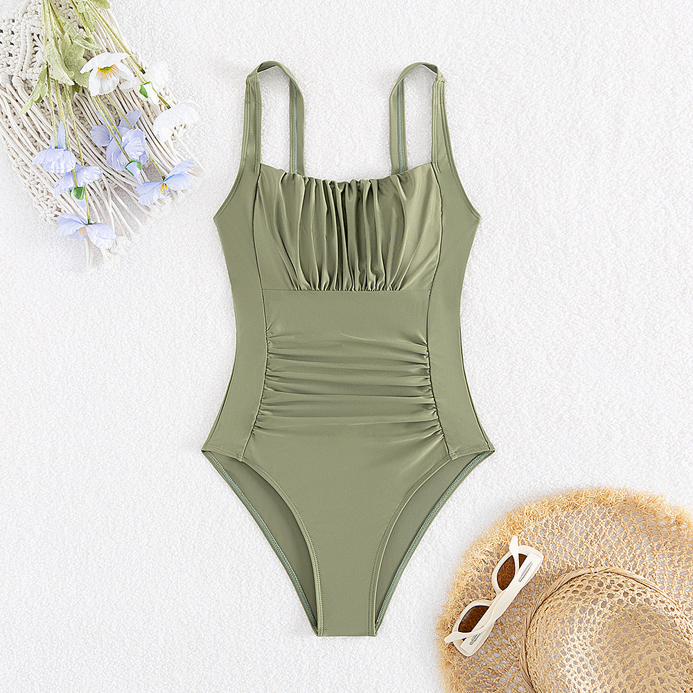 Women’s One-Piece Swimsuit with Fashionable Ruffle Details Mune Fashion